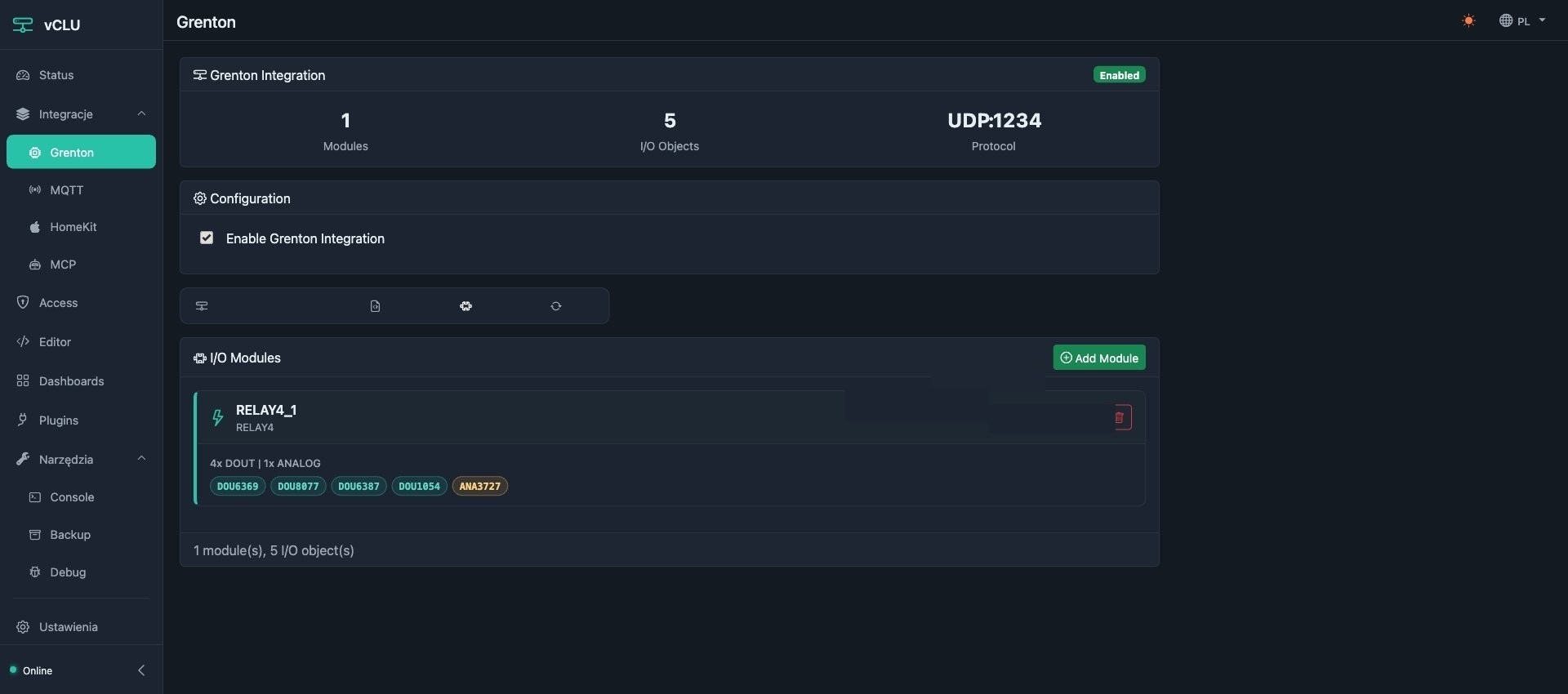 vclu grenton io modules